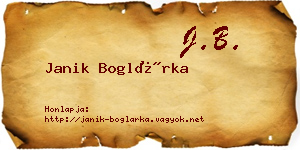 Janik Boglárka névjegykártya